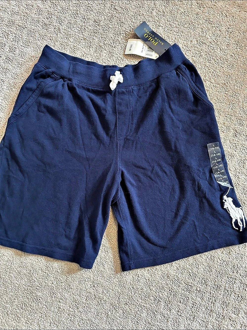 Polo Ralph Lauren Boys Cotton Drawstring Shorts Blue Large